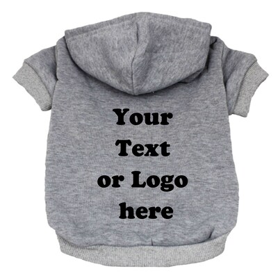 Grey Personalized Dog Hoodie - Heather Gray Custom Dog Sweatshirt - Dog Apparel - image1